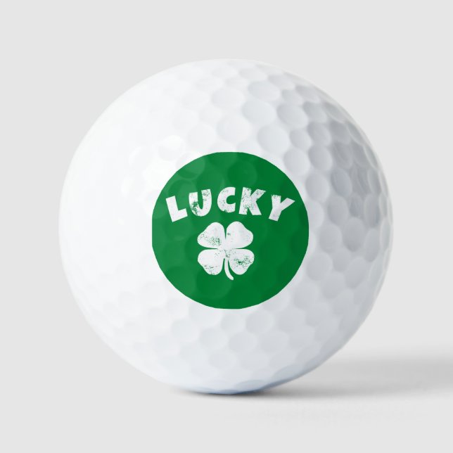 4 Leaf Lucky Clover St. Patrick's  Day Golf Balls (Front)