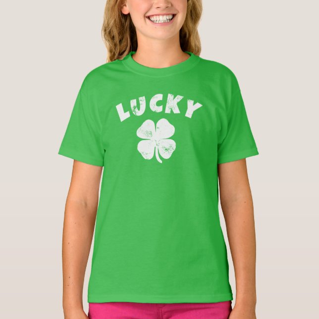 4 Leaf Lucky Clover St. Patrick's  Day T-Shirt (Front)