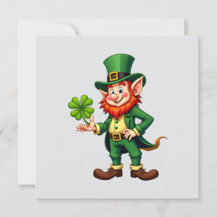 4-leaf lutin and clover invitation