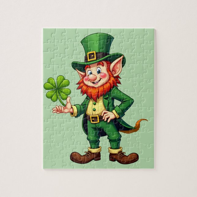 4-leaf lutin and clover jigsaw puzzle (Vertical)