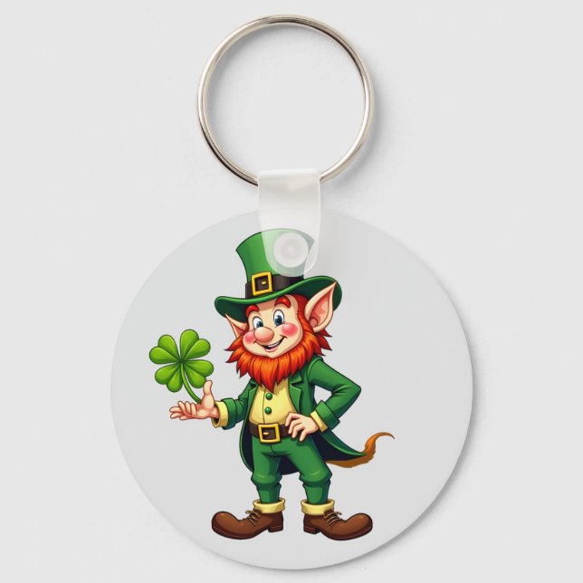 4-leaf lutin and clover key ring (Front)
