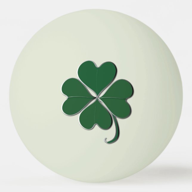 4 Leaf Shamrock Glow in the Dark Ping Pong Ball (Front)