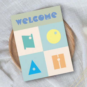 4 letter baby boy name newborn congratulation postcard
