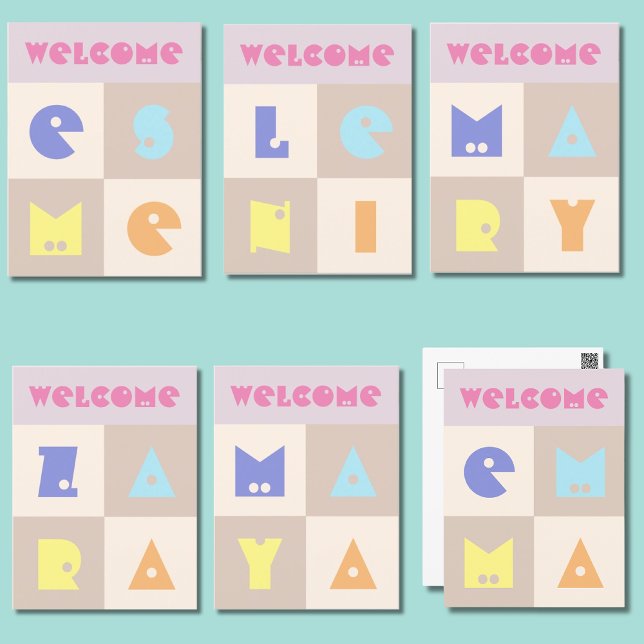 4 letter birth baby girl name card congratulation (Creator Uploaded)