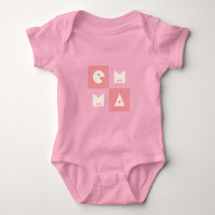 4 letter name hot pink clothing  baby bodysuit