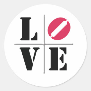 4 Letter Word Love Classic Round Sticker