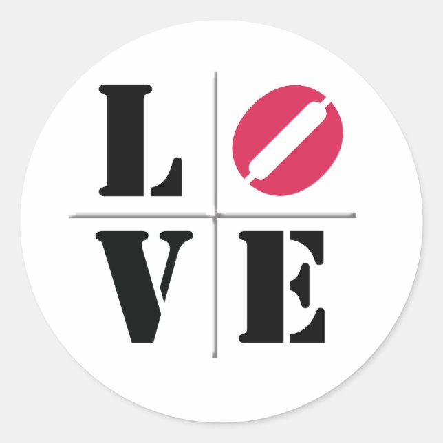 4 Letter Word Love Classic Round Sticker (Front)