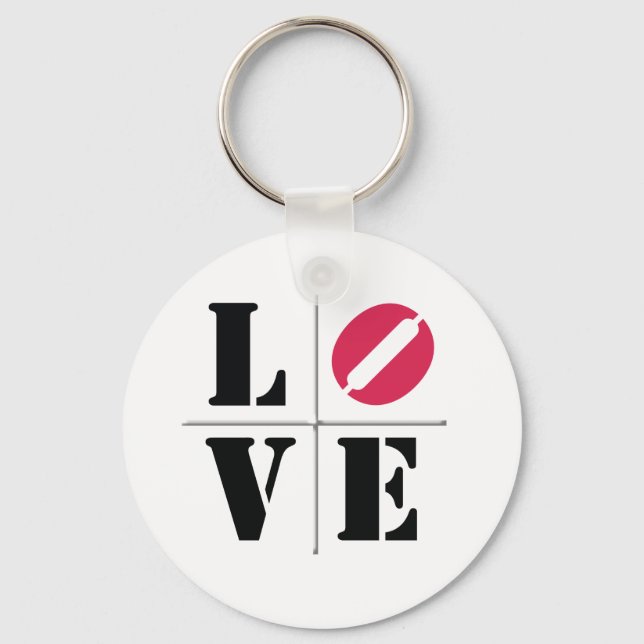4 Letter Word Love Key Ring (Front)