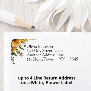 4 Line Return Address on white  Label