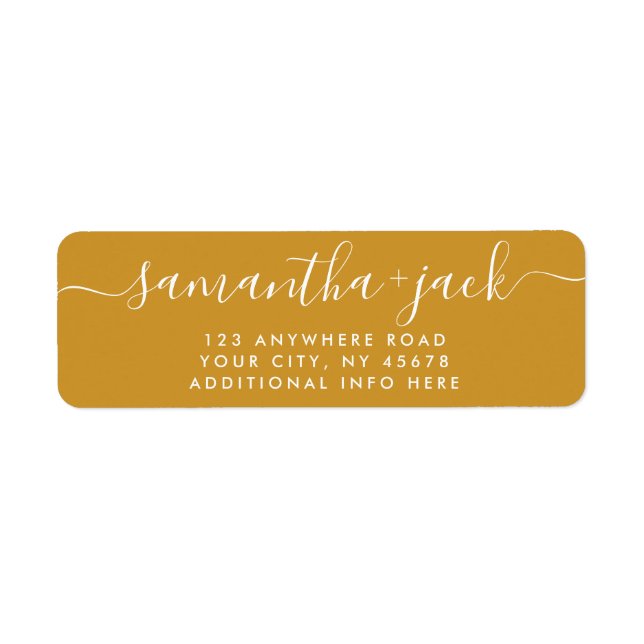 4 LINES Modern Wedding Stylish Return Address Labe Label (Front)