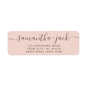 4 LINES Modern Wedding Stylish Return Address Label