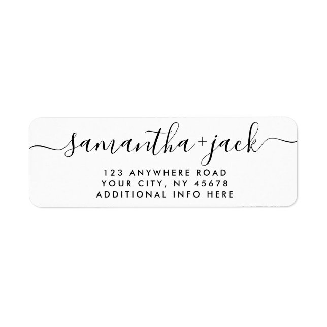 4 LINES Modern Wedding Stylish Return Address Label (Front)