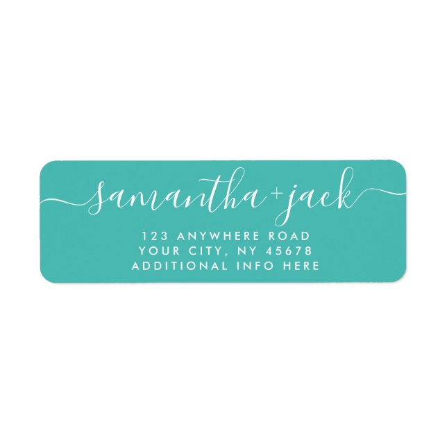 4 LINES Modern Wedding Stylish Return Address Label (Front)