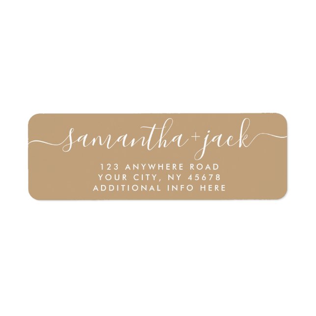 4 LINES Modern Wedding Stylish Return Address Label (Front)