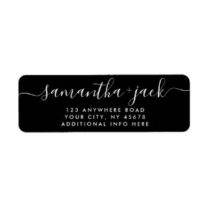 4 LINES Modern Wedding Stylish Return Address Label