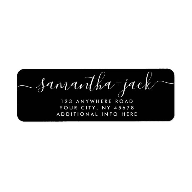 4 LINES Modern Wedding Stylish Return Address Label (Front)