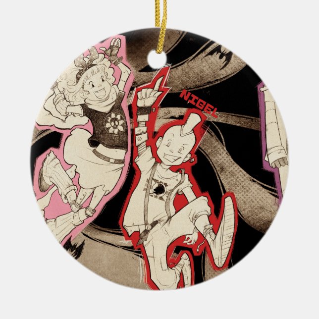 4 Little Monsters - Group Ceramic Ornament (Front)