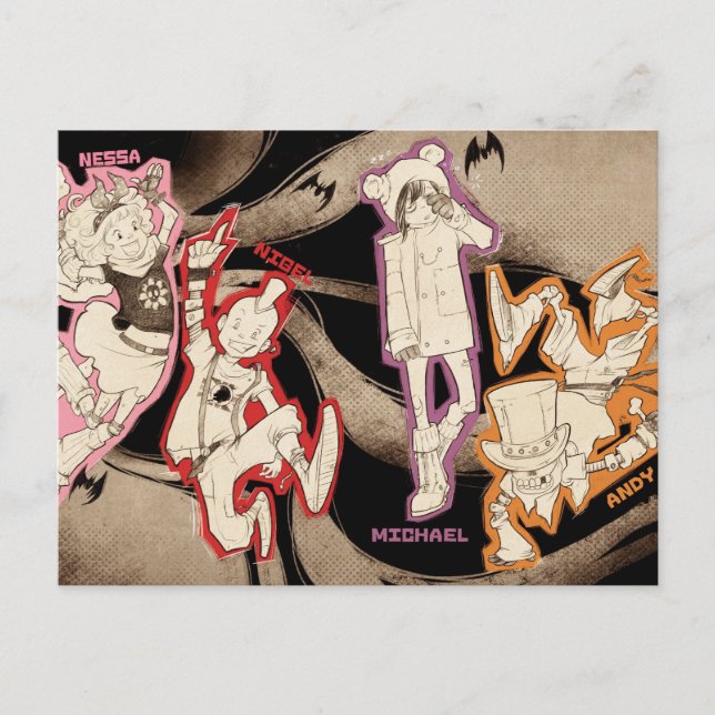 4 Little Monsters - Group Postcard (Front)