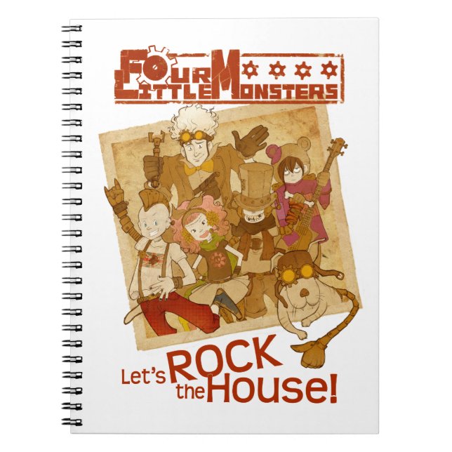 4 Little Monsters - Let's Rock the House Notebook (Front)