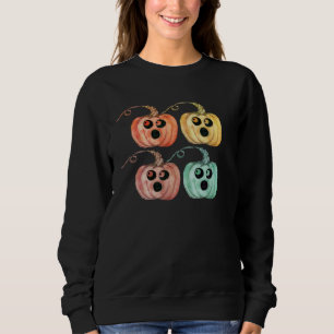 4 Little Pumpkins ~ Halloween Jack o Lanterns Sweatshirt