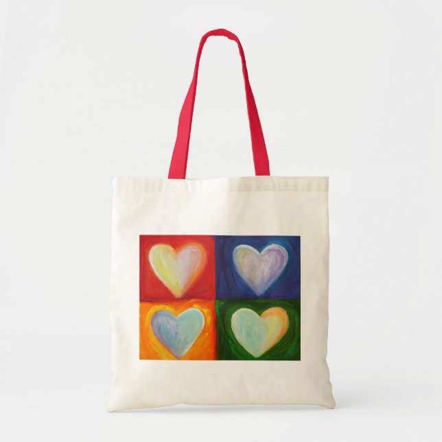 4 Love Hearts Art Inspirational Tote Bag (Front)