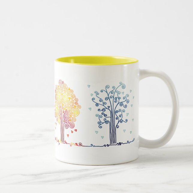 4 Love Seasons Two-Tone Coffee Mug (Right)