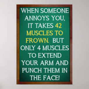 4 Muscles to Punch Funny Poster
