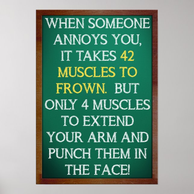 4 Muscles to Punch Funny Poster (Front)