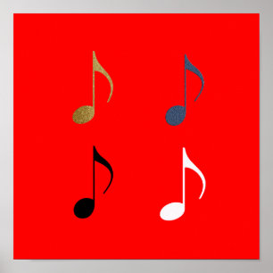 4 music notes decor