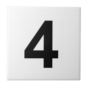 4 - number four ceramic tile