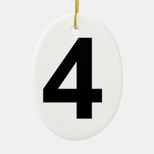 4 - number four ceramic tree decoration