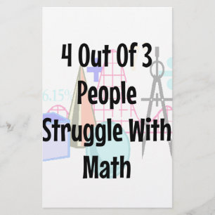 4 Out o3 People Struggle With Math, Joke Stationery