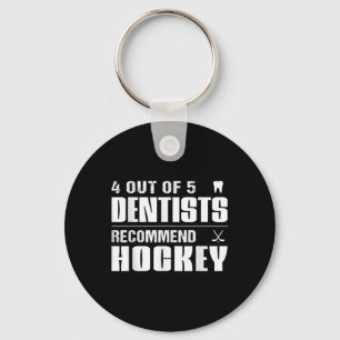 4 Out Of 5 Dentists Recommend Hockey Funny Ice Hoc Key Ring