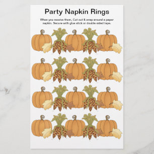 4 per sheet Autumn Thanksgiving Paper Napkin Rings