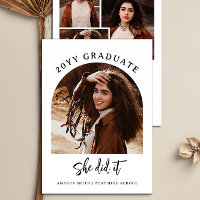 4 Photo (2 sided) Script Graduation Quotes Arches 