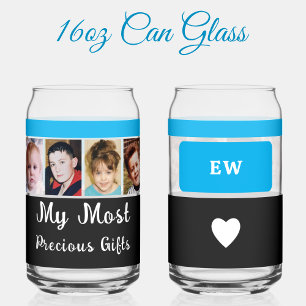 4 photo add initials black blue can glass