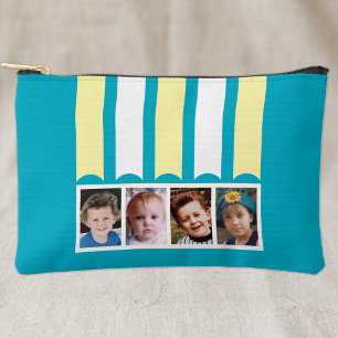 4 photo add name white blue yellow accessory pouch