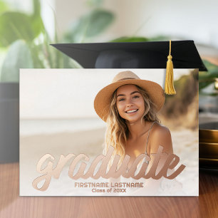 4 Photo Announcement Rose Gold Grad Party
