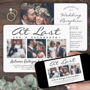 4 Photo At Last Marriage Celebration Wedding Invitation