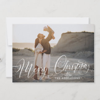 4 Photo Boho Arch Handwritten Script Holiday Photo