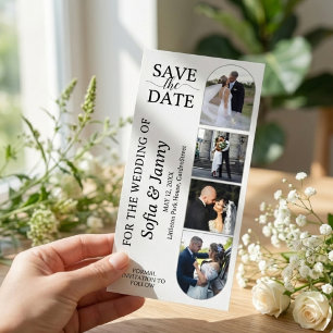 4 Photo Booth Style Wedding Save the Date Bookmark
