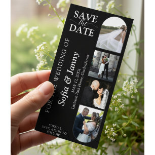 4 Photo Booth Style Wedding Save the Date Bookmark