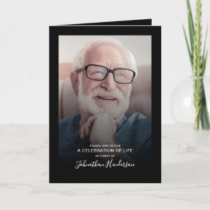 4-Photo Celebration of Life/Funeral/Memorial Fold Invitation