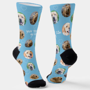 4 Photo collage and text template custom made Socks