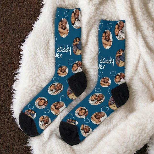4 Photo Collage Best Daddy Ever Socks (4 Photo Collage Best Daddy Ever Socks from Ricaso. Add your own photographs, custom made. )