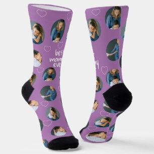 4 Photo Collage Best Mummy Ever Socks