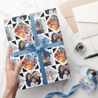 4 Photo Collage Birthday Wrapping Paper