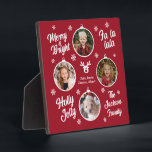 4 Photo Collage Christmas Baubles Red Plaque<br><div class="desc">Perfect  Gift to add a festive touch to any Christmas gift you give.
6 Photo Collage Grandma Ornaments Christmas Red</div>
