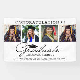 4 Photo Collage Congrats Graduate 2025 Graduation Banner