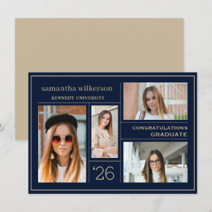 4 Photo Collage Congratulations Graduate   Card